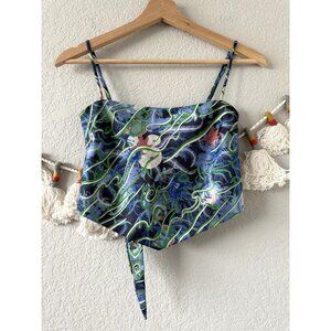 Aritzia Sunday Best Elektra Handkerchief Cami Tie Top Sea Tropical Beachy XXS